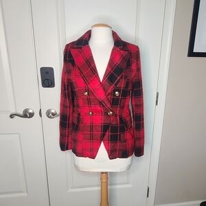 NWT - Fashion Nova Red Plaid Blazer
